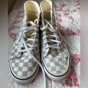 Checkered vans high tops